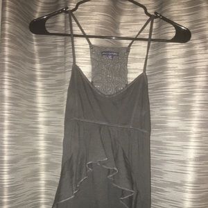 American eagle grey ruffle tank